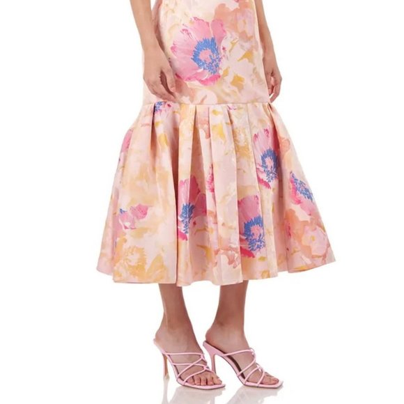 Kay Unger Floral Midi Dress - Pink and Blue - Picture 4 of 7